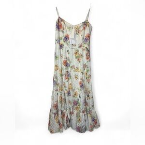 Wayf Timber Tiered Ruffle Eyelet Sleeveless‎ Romantic Floral Midi Dress Medium